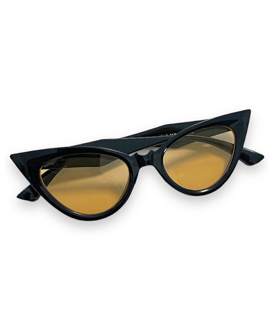 Black & Yellow Tinted Bat Attack Cat Eye Sunglasses