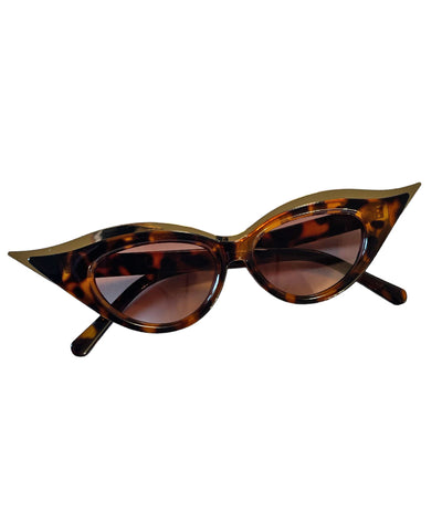 Tortoise Brown & Gold Iconic Cat Eye Sunglasses